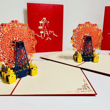 Metallic Ferris Wheel in Red Origami Pop Cards 3D Pop Up Greeting Card Happy Birthday Thank You Handmade Gift Thinking of You Blank Card for Any Occasion Happy Mother's Day Happy Father's Celebrate the Beauty of Architecture (Copy)