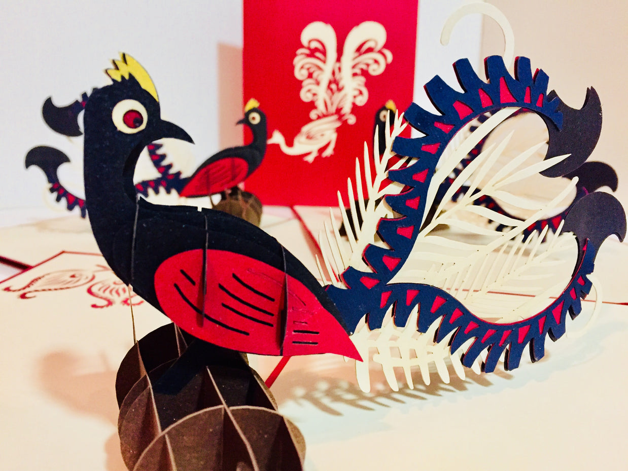Lyrebird Australian Native Bird Origami Pop Cards 3D Pop Up Greeting Card Happy Birthday Thank You Handmade Gift Thinking of You Blank Card for Any Occasion Happy Mother's Day Happy Father's Australiana Birds