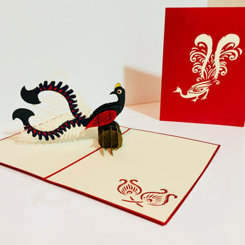 Lyrebird Australian Native Bird Origami Pop Cards 3D Pop Up Greeting Card Happy Birthday Thank You Handmade Gift Thinking of You Blank Card for Any Occasion Happy Mother's Day Happy Father's Australiana Birds