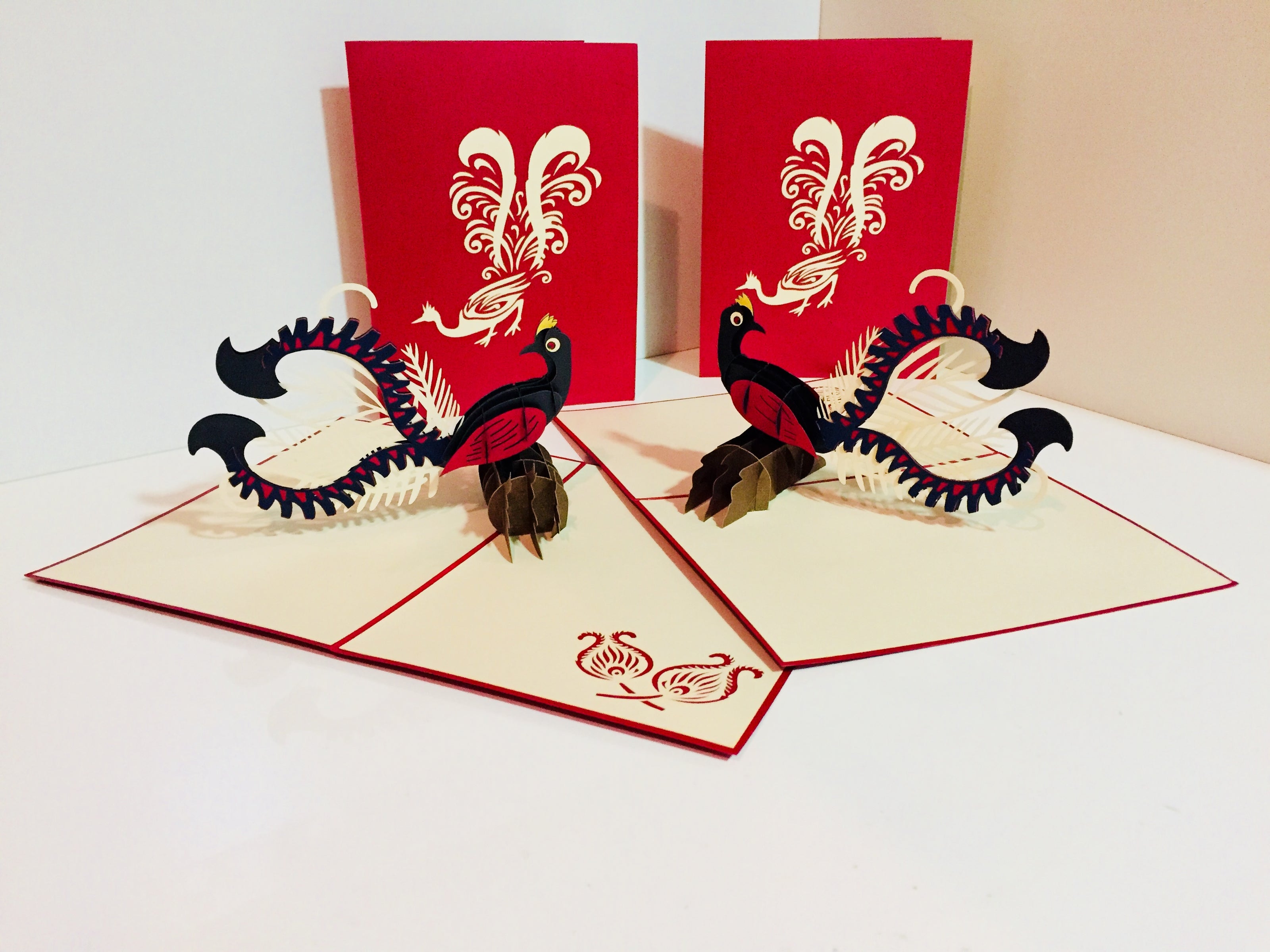 Lyrebird Australian Native Bird Origami Pop Cards 3D Pop Up Greeting Card Happy Birthday Thank You Handmade Gift Thinking of You Blank Card for Any Occasion Happy Mother's Day Happy Father's Australiana Birds