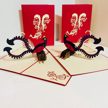 Lyrebird Australian Native Bird Origami Pop Cards 3D Pop Up Greeting Card Happy Birthday Thank You Handmade Gift Thinking of You Blank Card for Any Occasion Happy Mother's Day Happy Father's Australiana Birds