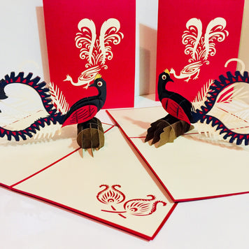 Lyrebird Australian Native Bird Origami Pop Cards 3D Pop Up Greeting Card Happy Birthday Thank You Handmade Gift Thinking of You Blank Card for Any Occasion Happy Mother's Day Happy Father's Australiana Birds