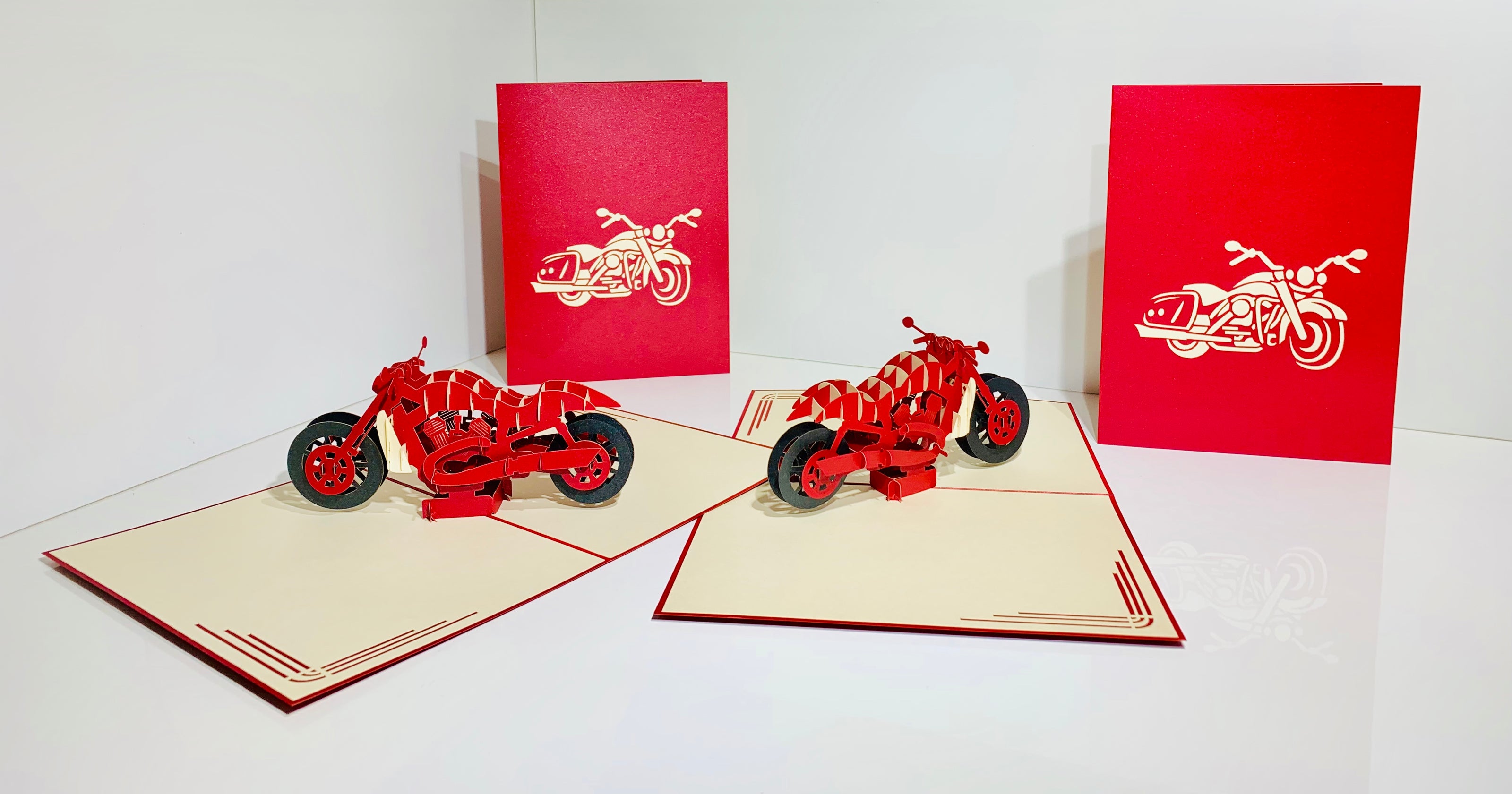 Red Motorbike - Perfect for Happy Father's Day Origami Pop Cards 3D Pop Up Greeting Card Celebrate Happy Birthday Thank You Handmade Best Wishes Gift Thinking of You Blank Card for Any Occasion Happy Mother's Day Australiana