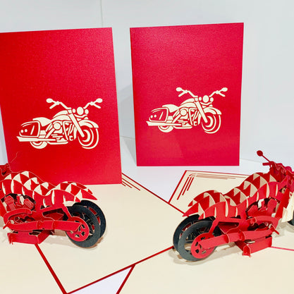Red Motorbike - Perfect for Happy Father's Day Origami Pop Cards 3D Pop Up Greeting Card Celebrate Happy Birthday Thank You Handmade Best Wishes Gift Thinking of You Blank Card for Any Occasion Happy Mother's Day Australiana