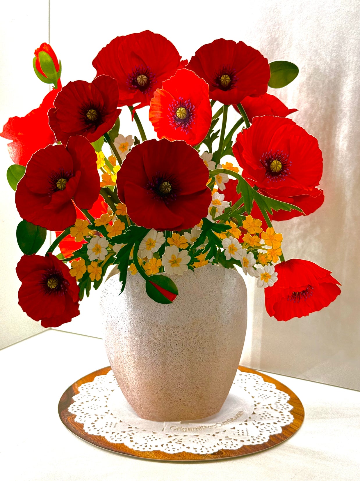 Red Poppy 3D Pop Up Flower Bouquet - Anzac & Remembrance Day Origami Pop Cards 3D Pop Up Greeting Card Happy Birthday Thank You Handmade Gift Thinking of You Blank Card for Any Occasion Happy Mother's Day Happy Father's Australiana Celebrate the Beauty