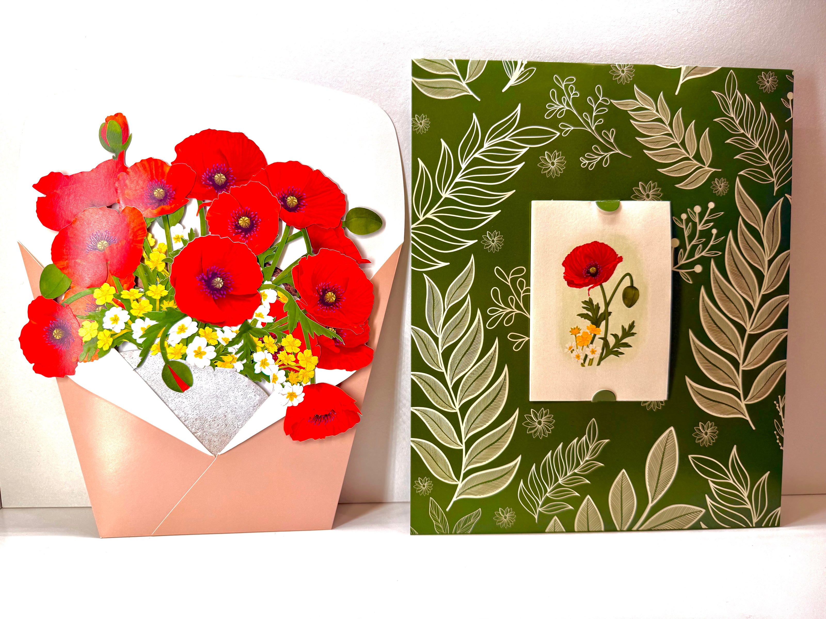 Red Poppy 3D Pop Up Flower Bouquet - Anzac & Remembrance Day Origami Pop Cards 3D Pop Up Greeting Card Happy Birthday Thank You Handmade Gift Thinking of You Blank Card for Any Occasion Happy Mother's Day Happy Father's Australiana Celebrate the Beauty
