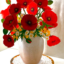 Red Poppy 3D Pop Up Flower Bouquet - Anzac & Remembrance Day Origami Pop Cards 3D Pop Up Greeting Card Happy Birthday Thank You Handmade Gift Thinking of You Blank Card for Any Occasion Happy Mother's Day Happy Father's Australiana Celebrate the Beauty