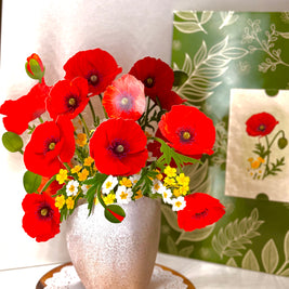 Red Poppy 3D Pop Up Flower Bouquet - Anzac & Remembrance Day Origami Pop Cards 3D Pop Up Greeting Card Happy Birthday Thank You Handmade Gift Thinking of You Blank Card for Any Occasion Happy Mother's Day Happy Father's Australiana Celebrate the Beauty