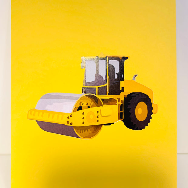 Road Roller Truck builds a Town Perfect for Construction Workers or Little Kids Origami Pop Cards 3D Pop Up Greeting Card Thank You Handmade Gift Thinking of You Happy Birthday Occasion Australiana Celebrate the Beauty and Happiness During Special Day