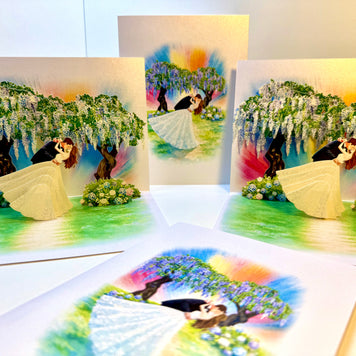 Romantic Blooming Purple Wisteria Wedding Trees with Bride & Groom 3D POP UP GREETING CARD - Created by Origami Pop Cards – 3D Pop Up Greeting Cards, Australian Design & Handmade, 3D Pop Up Magical Paper Cards Celebrate Love Anniversary Heart Fell