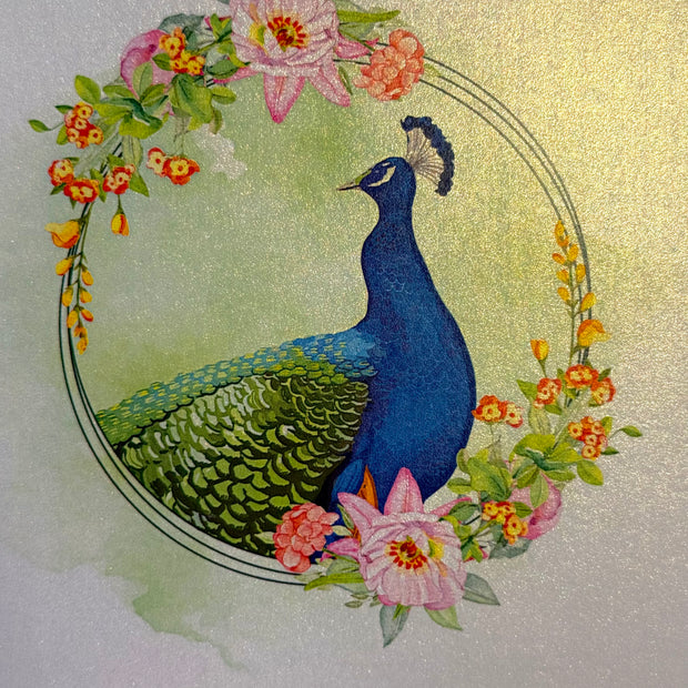 Royal Blue Peacock on Green Grass Origami Pop Cards 3D Pop Up Greeting Card Best Wishes Happy Birthday Gift Thank You Handmade Best Wishes Blank Card for Any Occasion Happy Mother's Day Happy Father's Day Celebrate the Beauty Of Nature and Peacock