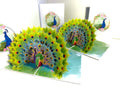 Royal Blue Peacock on Green Grass Origami Pop Cards 3D Pop Up Greeting Card Best Wishes Happy Birthday Gift Thank You Handmade Best Wishes Blank Card for Any Occasion Happy Mother's Day Happy Father's Day Celebrate the Beauty Of Nature and Peacock