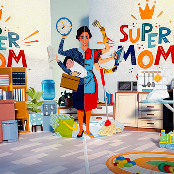 SUPER MOM - Incredible Multitasking Abilities of the Modern Mother Origami Pop Cards 3D Pop Up Greeting Card Handmade Gift for Mum Floral Blank Card Australian Made Thank You Thinking of You Mother's Day Paper Art Gift Australian Celebrate Special Mum