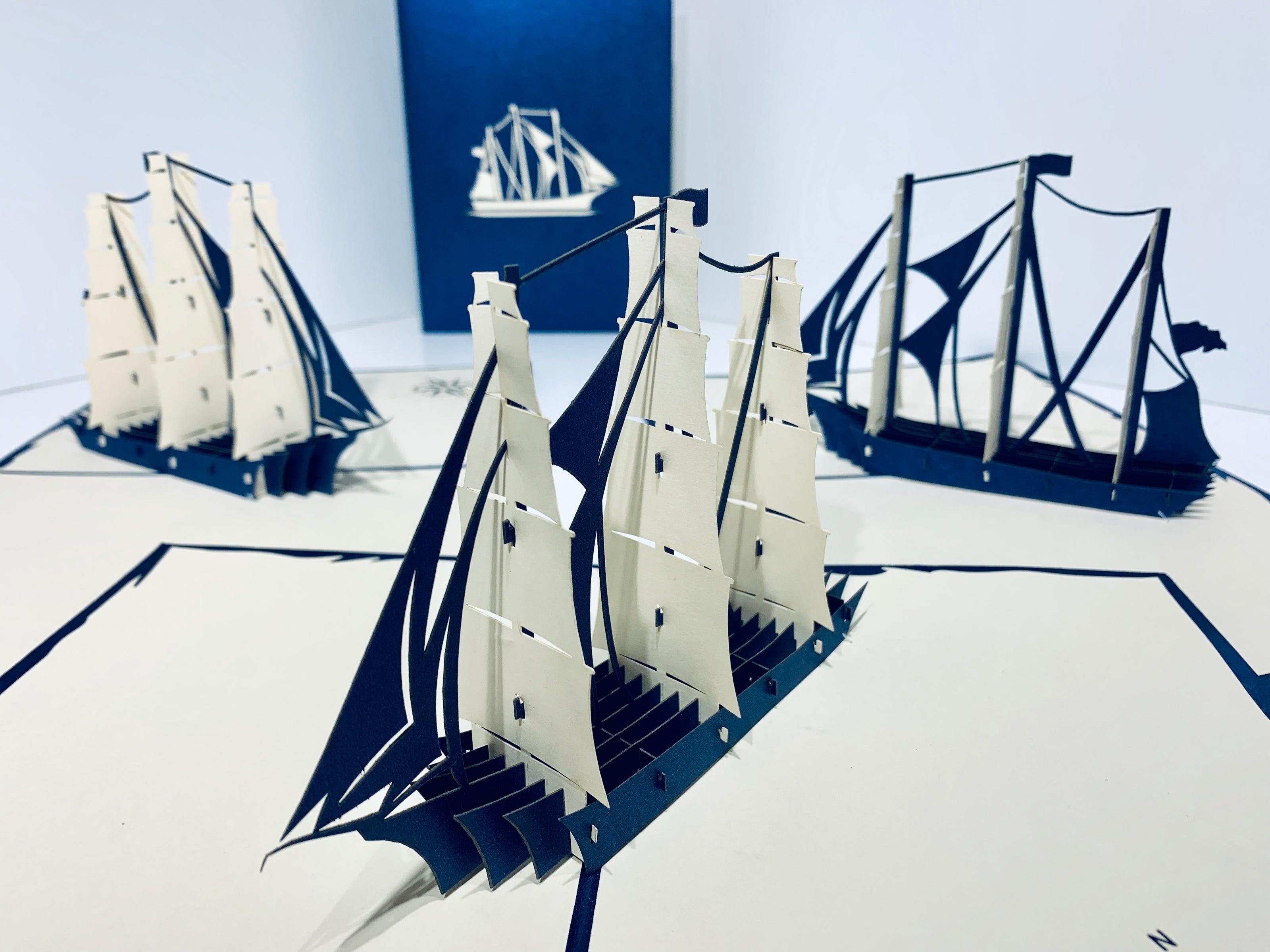 Blue & White Sailing Boat Origami Pop Cards 3D Pop Up Greeting Card Happy Birthday Thank You Handmade Gift Thinking of You Blank Card for Any Occasion Happy Mother's Day Happy Father's Australiana Celebrate the Beauty