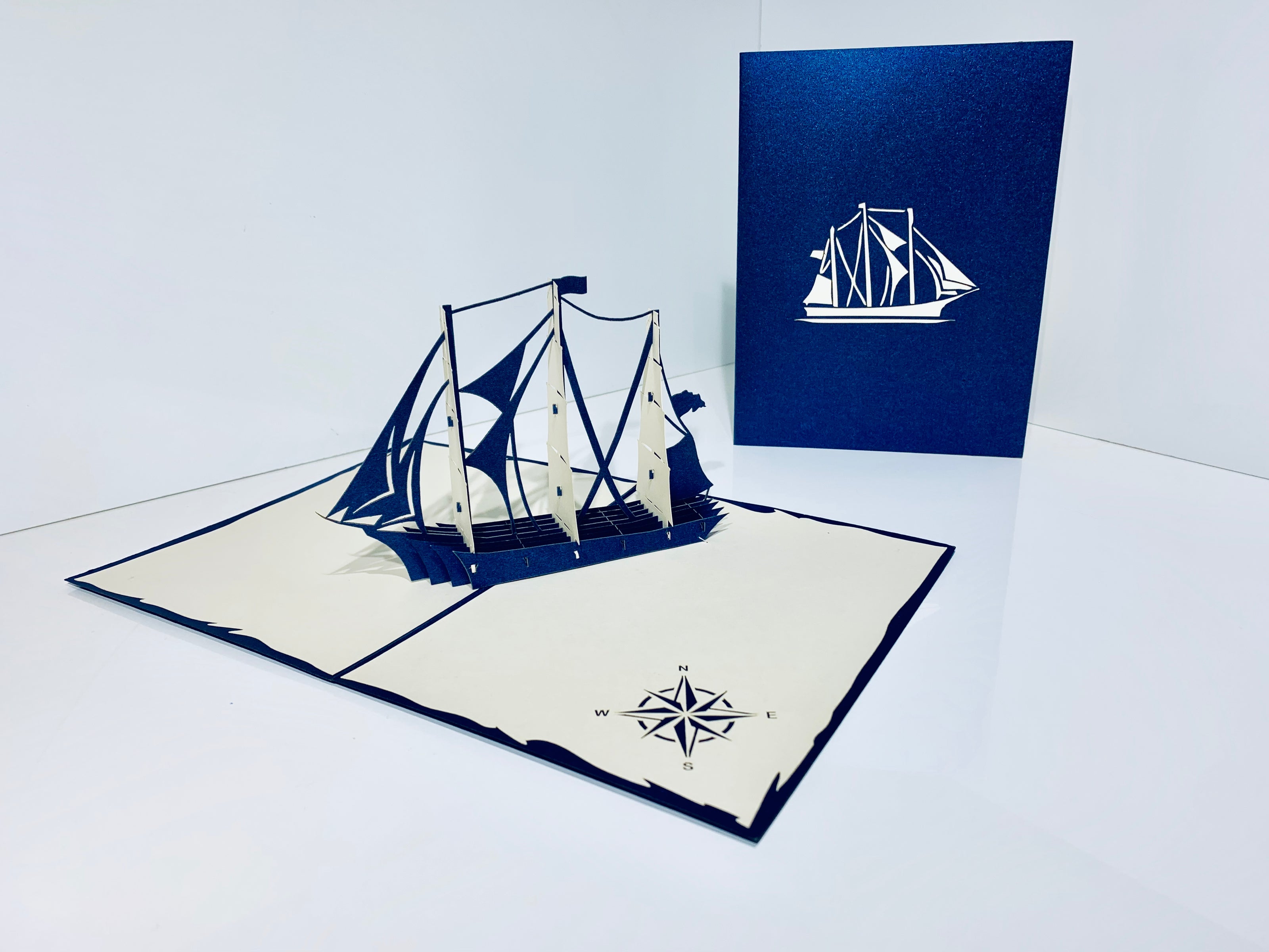 Blue & White Sailing Boat Origami Pop Cards 3D Pop Up Greeting Card Happy Birthday Thank You Handmade Gift Thinking of You Blank Card for Any Occasion Happy Mother's Day Happy Father's Australiana Celebrate the Beauty