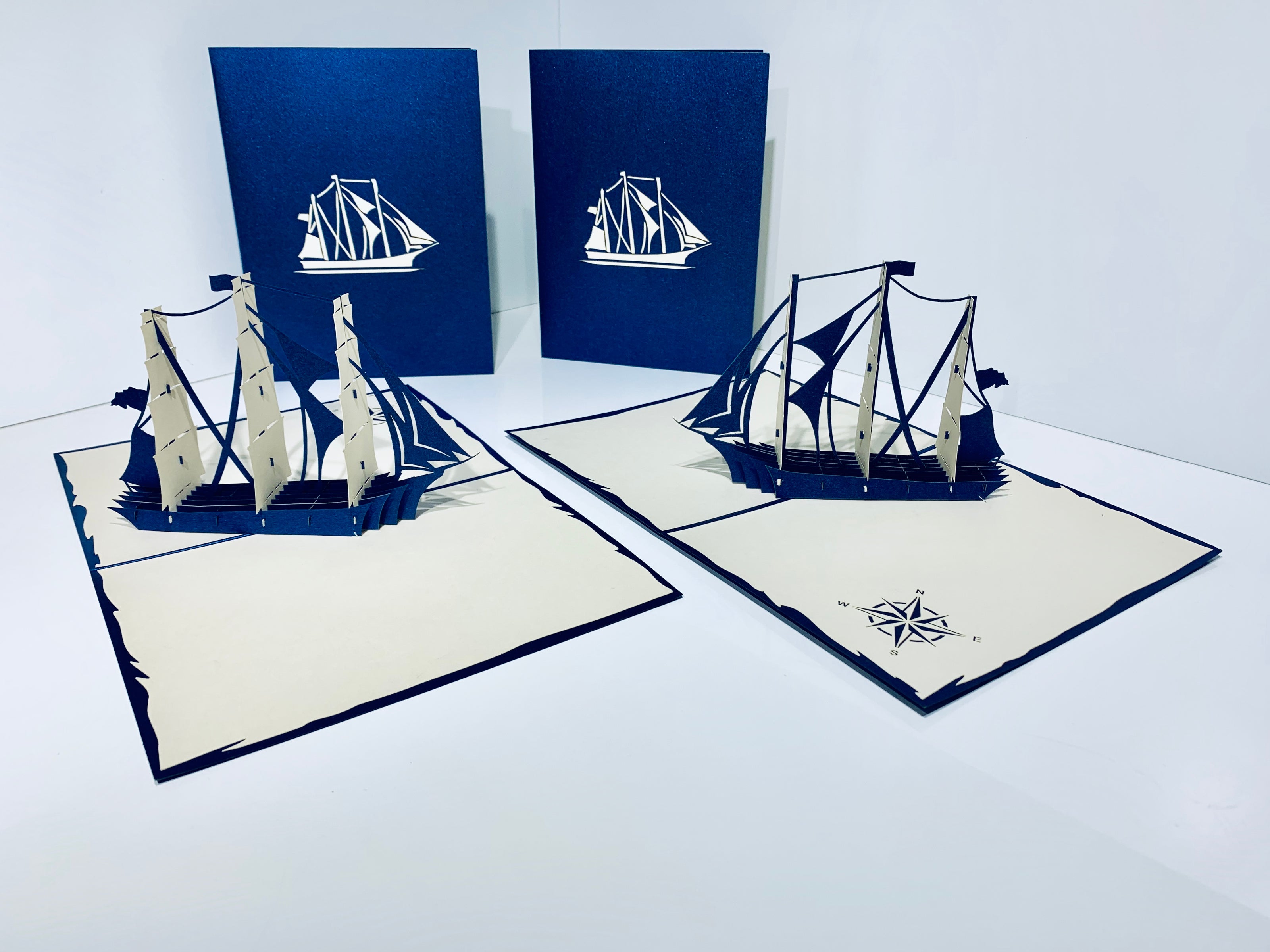 Blue & White Sailing Boat Origami Pop Cards 3D Pop Up Greeting Card Happy Birthday Thank You Handmade Gift Thinking of You Blank Card for Any Occasion Happy Mother's Day Happy Father's Australiana Celebrate the Beauty