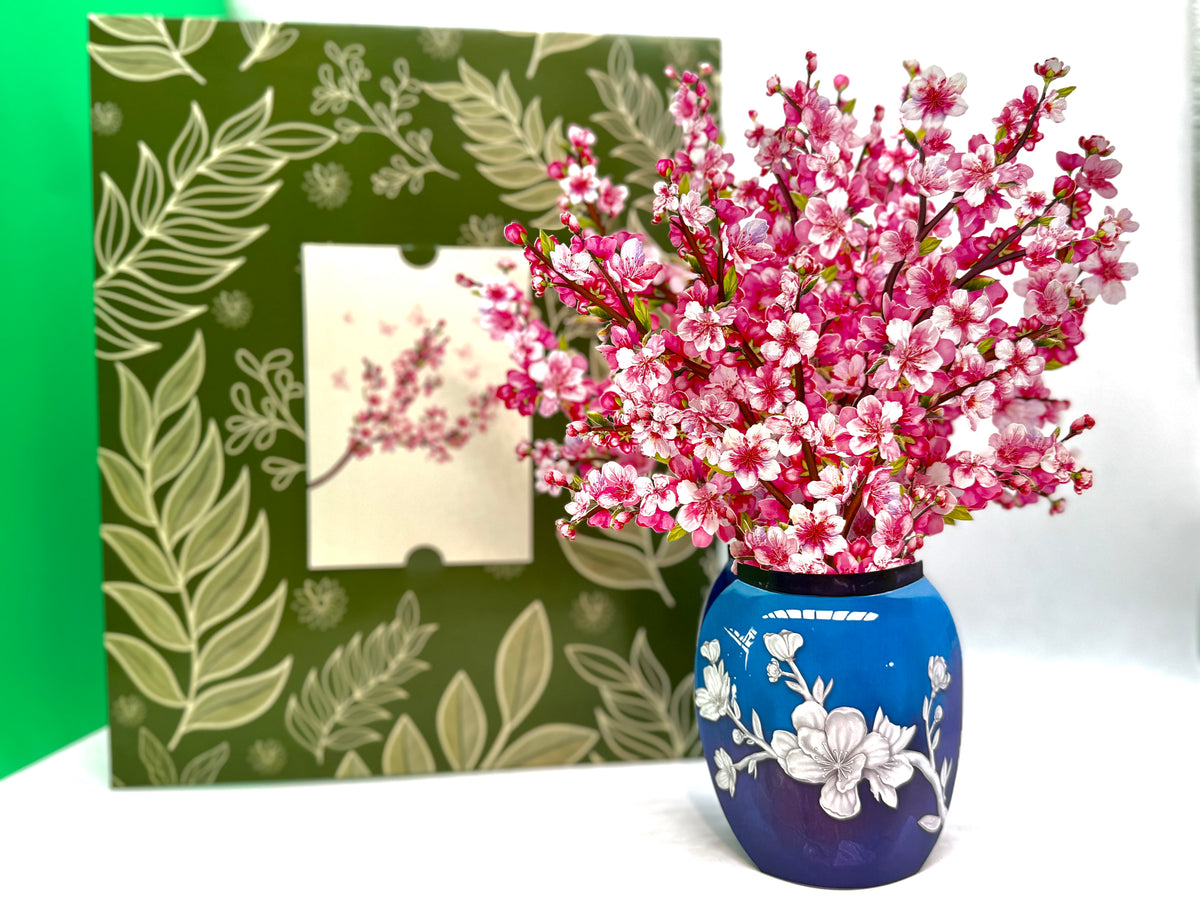 Sakura Pink Cherry Blossom 3D Pop-Up Flower Bouquet Origami Pop Cards 3D Pop Up Greeting Card Happy Birthday Thank You Handmade Gift Thinking of You Blank Card for Any Occasion Happy Mother's Day Happy Father's Australiana Celebrate