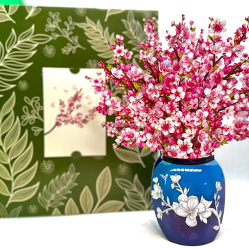 Sakura Pink Cherry Blossom 3D Pop-Up Flower Bouquet Origami Pop Cards 3D Pop Up Greeting Card Happy Birthday Thank You Handmade Gift Thinking of You Blank Card for Any Occasion Happy Mother's Day Happy Father's Australiana Celebrate