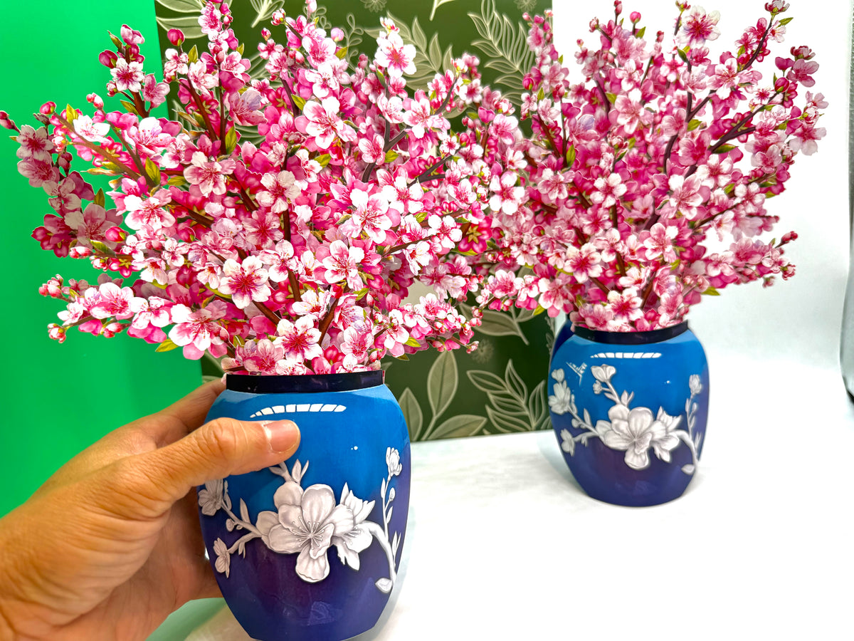 Sakura Pink Cherry Blossom 3D Pop-Up Flower Bouquet Origami Pop Cards 3D Pop Up Greeting Card Happy Birthday Thank You Handmade Gift Thinking of You Blank Card for Any Occasion Happy Mother's Day Happy Father's Australiana Celebrate