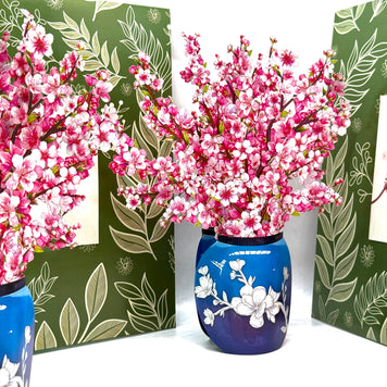 Sakura Pink Cherry Blossom 3D Pop-Up Flower Bouquet Origami Pop Cards 3D Pop Up Greeting Card Happy Birthday Thank You Handmade Gift Thinking of You Blank Card for Any Occasion Happy Mother's Day Happy Father's Australiana Celebrate