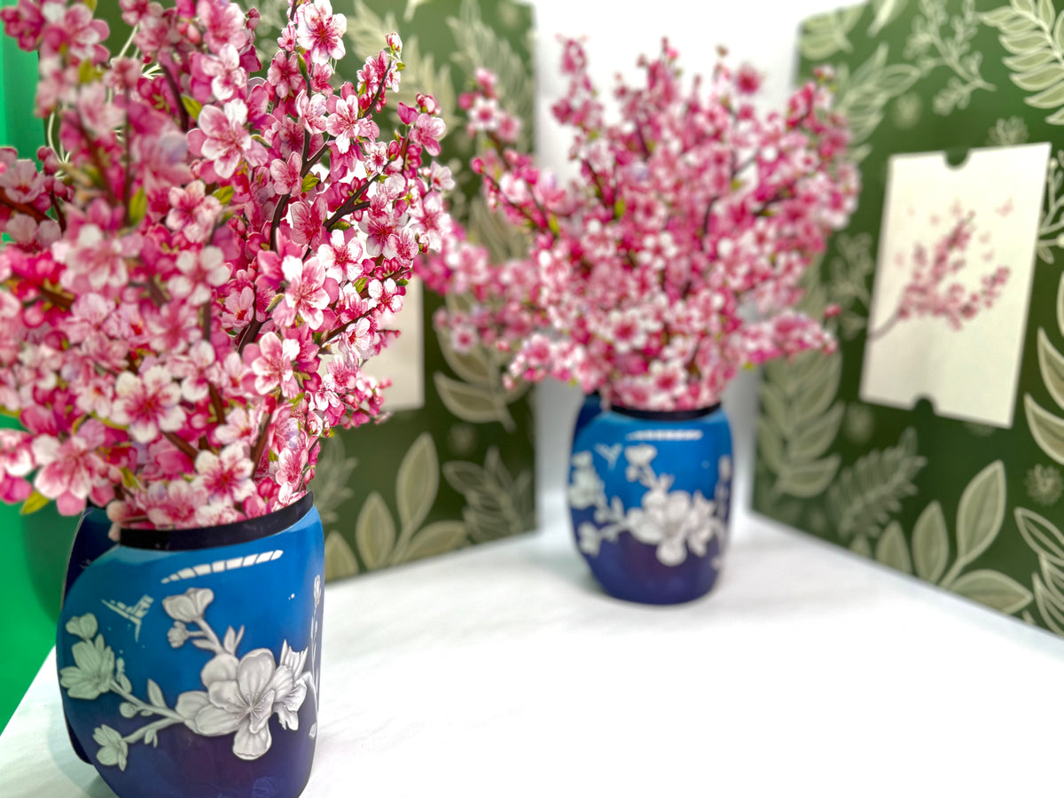 Sakura Pink Cherry Blossom 3D Pop-Up Flower Bouquet Origami Pop Cards 3D Pop Up Greeting Card Happy Birthday Thank You Handmade Gift Thinking of You Blank Card for Any Occasion Happy Mother's Day Happy Father's Australiana Celebrate