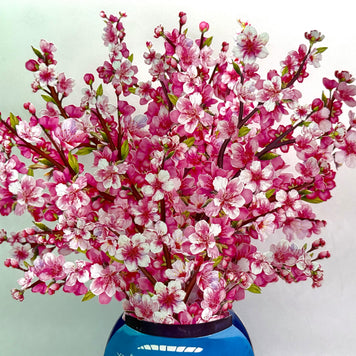 Sakura Pink Cherry Blossom 3D Pop-Up Flower Bouquet Origami Pop Cards 3D Pop Up Greeting Card Happy Birthday Thank You Handmade Gift Thinking of You Blank Card for Any Occasion Happy Mother's Day Happy Father's Australiana Celebrate