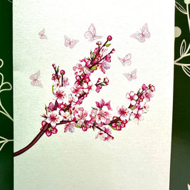 Sakura Pink Cherry Blossom 3D Pop-Up Flower Bouquet Origami Pop Cards 3D Pop Up Greeting Card Happy Birthday Thank You Handmade Gift Thinking of You Blank Card for Any Occasion Happy Mother's Day Happy Father's Australiana Celebrate