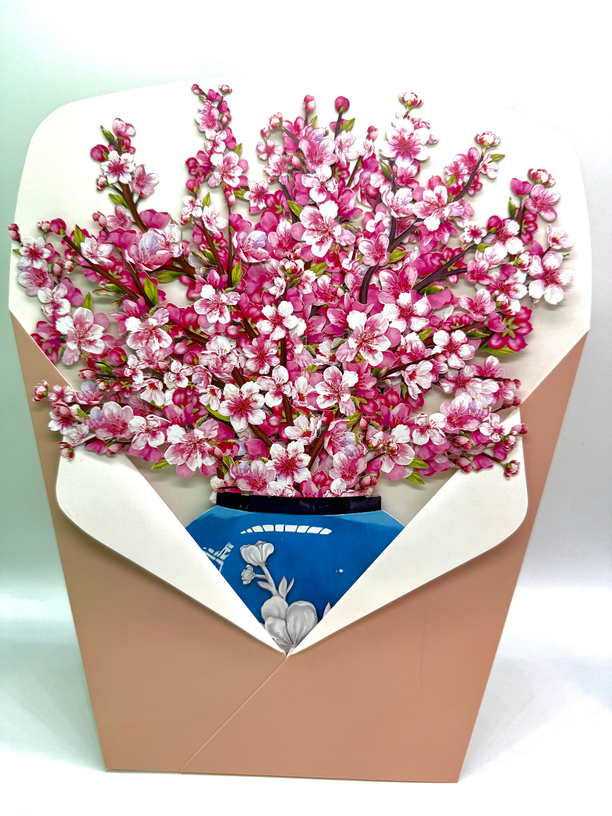 Sakura Pink Cherry Blossom 3D Pop-Up Flower Bouquet Origami Pop Cards 3D Pop Up Greeting Card Happy Birthday Thank You Handmade Gift Thinking of You Blank Card for Any Occasion Happy Mother's Day Happy Father's Australiana Celebrate