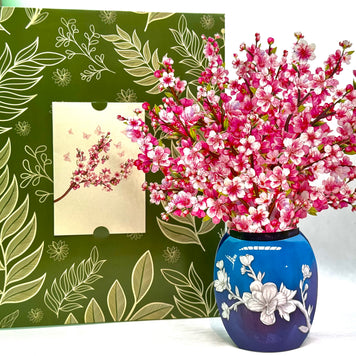 Sakura Pink Cherry Blossom 3D Pop-Up Flower Bouquet Origami Pop Cards 3D Pop Up Greeting Card Happy Birthday Thank You Handmade Gift Thinking of You Blank Card for Any Occasion Happy Mother's Day Happy Father's Australiana Celebrate