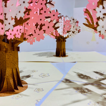 Sakura Cherry Blossom Tree in Pink & White Spring Colours Origami Pop Cards 3D Pop Up Greeting Card Happy Birthday Thank You Handmade Gift Thinking of You Blank Card for Any Occasion Happy Mother's Day Happy Father's Australiana Celebrate