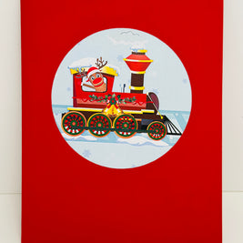 Santa Christmas Train Origami Pop Cards 3D Pop Up Greeting Card Merry Christmas Thank You Handmade Best Wishes Blank Card Gift Happy Holidays Celebrate the Special Day Moment with Family and Friends