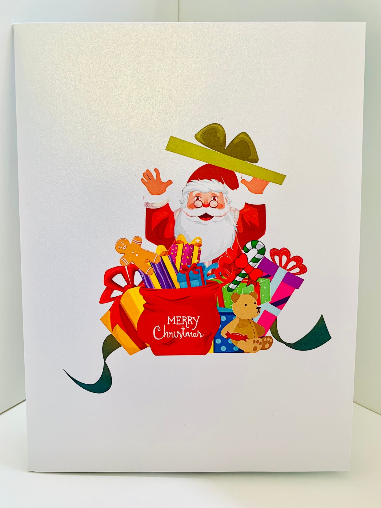 Santa Claus with Christmas Presents Origami Pop Cards 3D Pop Up Greeting Card Merry Christmas Thank You Handmade Best Wishes Blank Card Gift Happy Holidays Celebrate the Special Day Moment with Family and Friends