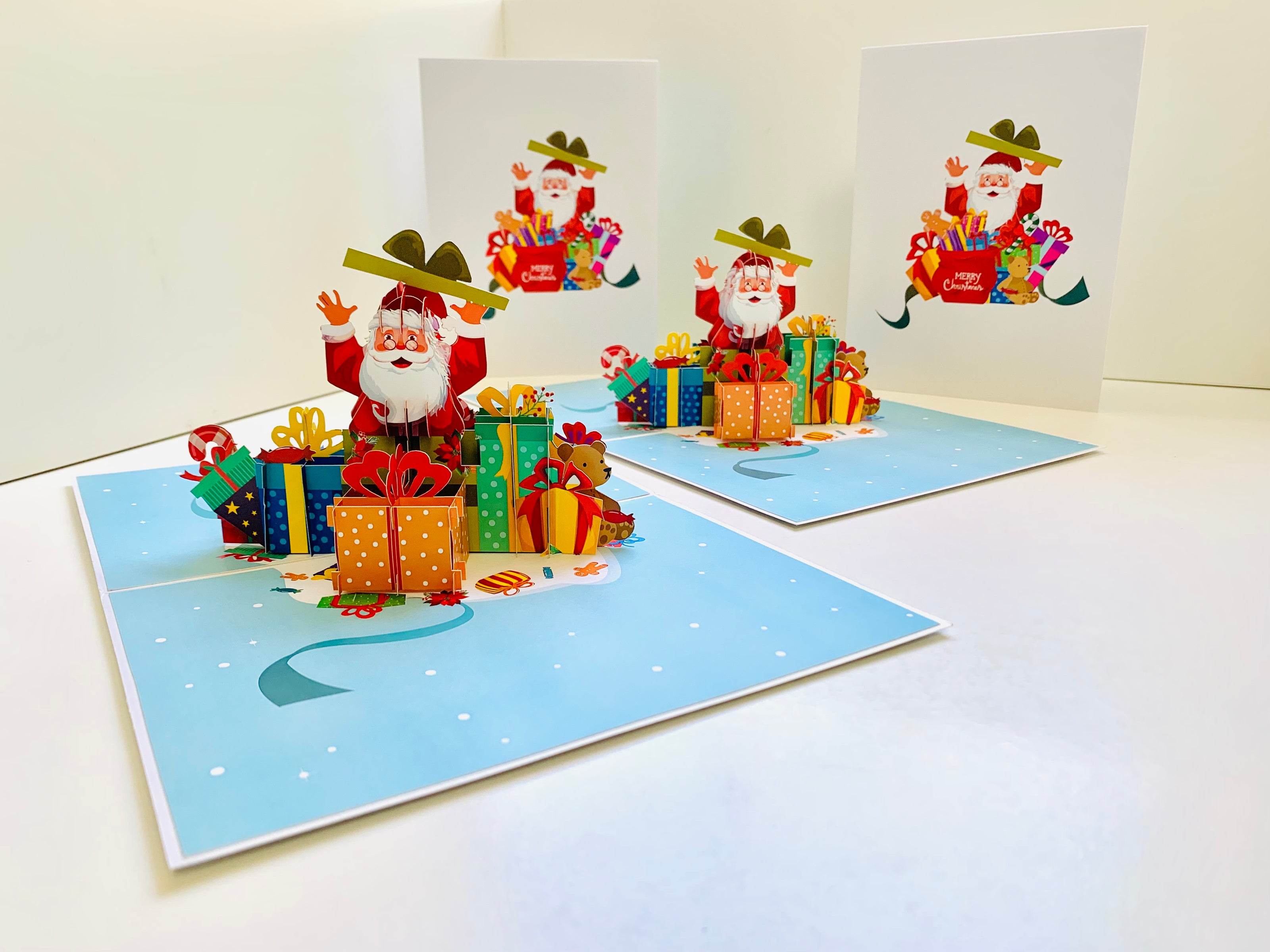 Santa Claus with Christmas Presents Origami Pop Cards 3D Pop Up Greeting Card Merry Christmas Thank You Handmade Best Wishes Blank Card Gift Happy Holidays Celebrate the Special Day Moment with Family and Friends