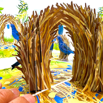 Satin Bowerbird - Australia's Unique Wildlife Origami Pop Cards 3D Pop Up Greeting Card Celebrate Happy Birthday Thank You Handmade Best Wishes Gift Thinking of You Blank Card for Any Occasion Happy Mother's Day Happy Father's Day Australiana Nature