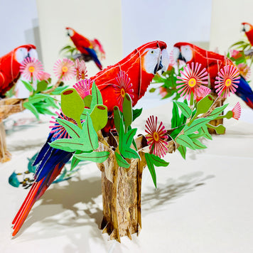 Scarlet Macaw Parrot Yellow Red & Blue Neotropical Bird Origami Pop Cards 3D Pop Up Greeting Card Happy Birthday Thank You Handmade Gift Thinking of You Blank Card for Any Occasion Happy Mother's Day Happy Father's Australiana Birds (Copy)
