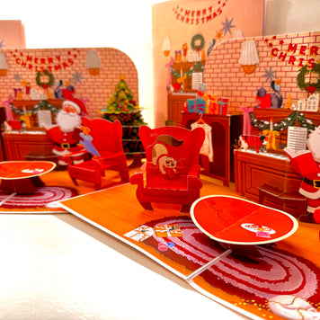 Singing Santa Merry Christmas Medley with His Best Friends - Dog & Cat 3D Origami Pop Cards 3D Pop Up Greeting Card Merry Christmas Thank You Handmade Best Wishes Blank Card Gift Happy Holidays Celebrate the Special Day