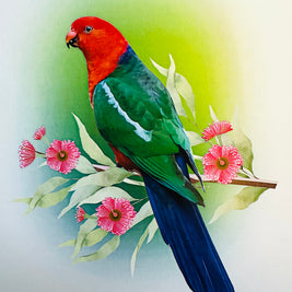 Single Australian King Parrot - Aussie Bird Origami Pop Cards 3D Pop Up Greeting Card Celebrate Happy Birthday Thank You Handmade Best Wishes Gift Thinking of You Blank Card for Any Occasion Happy Mother's Day Happy Father's Day Australiana Birds