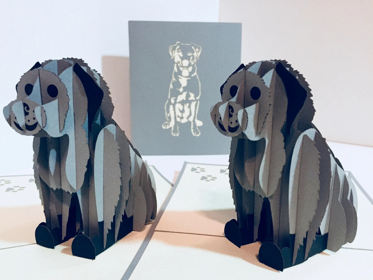Super Cute Sitting Dog in Light Grey - Perfect for Dog Lovers Origami Pop Cards 3D Pop Up Greeting Card Happy Birthday Thank You Handmade Happy Father's Day Australiana Celebration Gift Thinking of You Blank Card for Any Occasion Happy Mother's Day