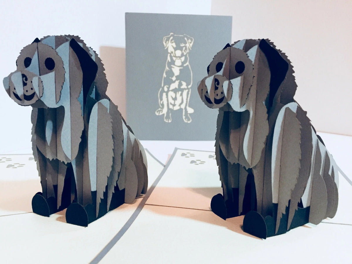 Super Cute Sitting Dog in Light Grey - Perfect for Dog Lovers Origami Pop Cards 3D Pop Up Greeting Card Happy Birthday Thank You Handmade Happy Father's Day Australiana Celebration Gift Thinking of You Blank Card for Any Occasion Happy Mother's Day