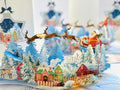 Snowy Village with Flying Santa Sleigh & Reindeers Origami Pop Cards 3D Pop Up Greeting Card Merry Christmas Thank You Handmade Best Wishes Blank Card Gift Happy Holidays Celebrate the Special Day Moment with Family and Friends