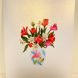 Spring Colourful Lily Flowers in a Vase Origami Pop Cards 3D Pop Up Greeting Card Happy Birthday Thank You Handmade Gift Thinking of You Blank Card for Any Occasion Happy Mother's Day Happy Father's Australiana Celebrate the Beauty of Flower