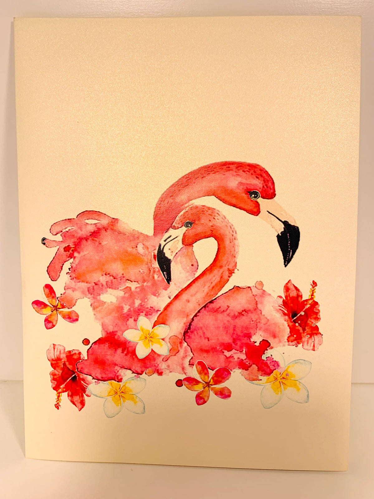 Spring Flower Garden Mother & a Baby Flamingoes Origami Pop Cards 3D Pop Up Greeting Card Best Wishes Happy Birthday Gift Thank You Handmade Best Wishes Blank Card for Any Occasion Happy Mother's Day Happy Father's Day Celebration