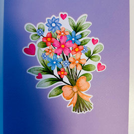 Spring Pink Purple Mixed Daisy Flower Bouquet Origami Pop Cards 3D Pop Up Greeting Card Happy Birthday Thank You Handmade Gift Thinking of You Blank Card for Any Occasion Happy Mother's Day Happy Father's Australiana Celebrate the Beauty of Flower