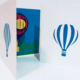 Stunning Hot Air Balloon in White Cover Origami Pop Cards 3D Pop Up Greeting Card Thank You Handmade Gift Thinking of You Blank Card for Happy Birthday Occasion Australiana Celebrate the Beauty and Happiness During Special Day Best Wishes Gift