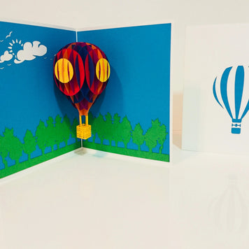 Stunning Hot Air Balloon in White Cover Origami Pop Cards 3D Pop Up Greeting Card Thank You Handmade Gift Thinking of You Blank Card for Happy Birthday Occasion Australiana Celebrate the Beauty and Happiness During Special Day Best Wishes Gift