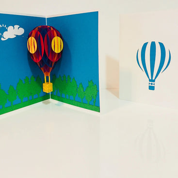 Stunning Hot Air Balloon in White Cover Origami Pop Cards 3D Pop Up Greeting Card Thank You Handmade Gift Thinking of You Blank Card for Happy Birthday Occasion Australiana Celebrate the Beauty and Happiness During Special Day Best Wishes Gift