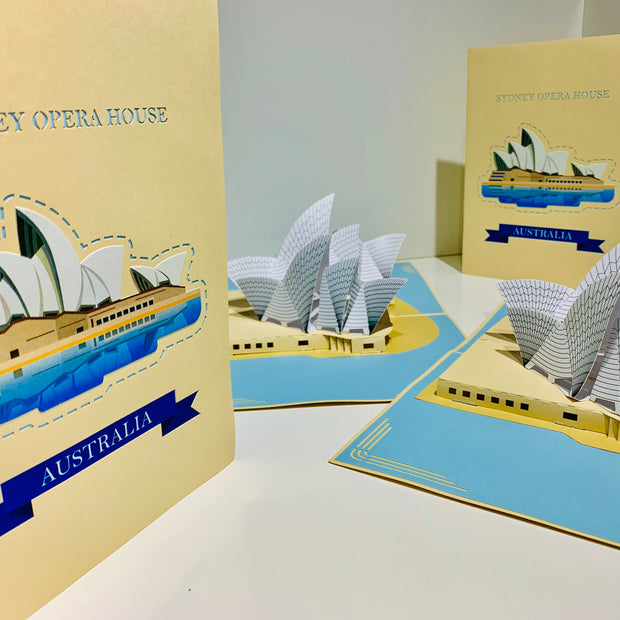 Stunning Sydney Opera House Australia 3D POP UP GREETING CARD - Created by Origami Pop Cards – 3D Pop Up Greeting Cards, Australian Design & Handmade, 3D Pop Up Magical Paper Cards, Handmade Pop Up Cards Celebrate Love Anniversary Heart Fell Romantic