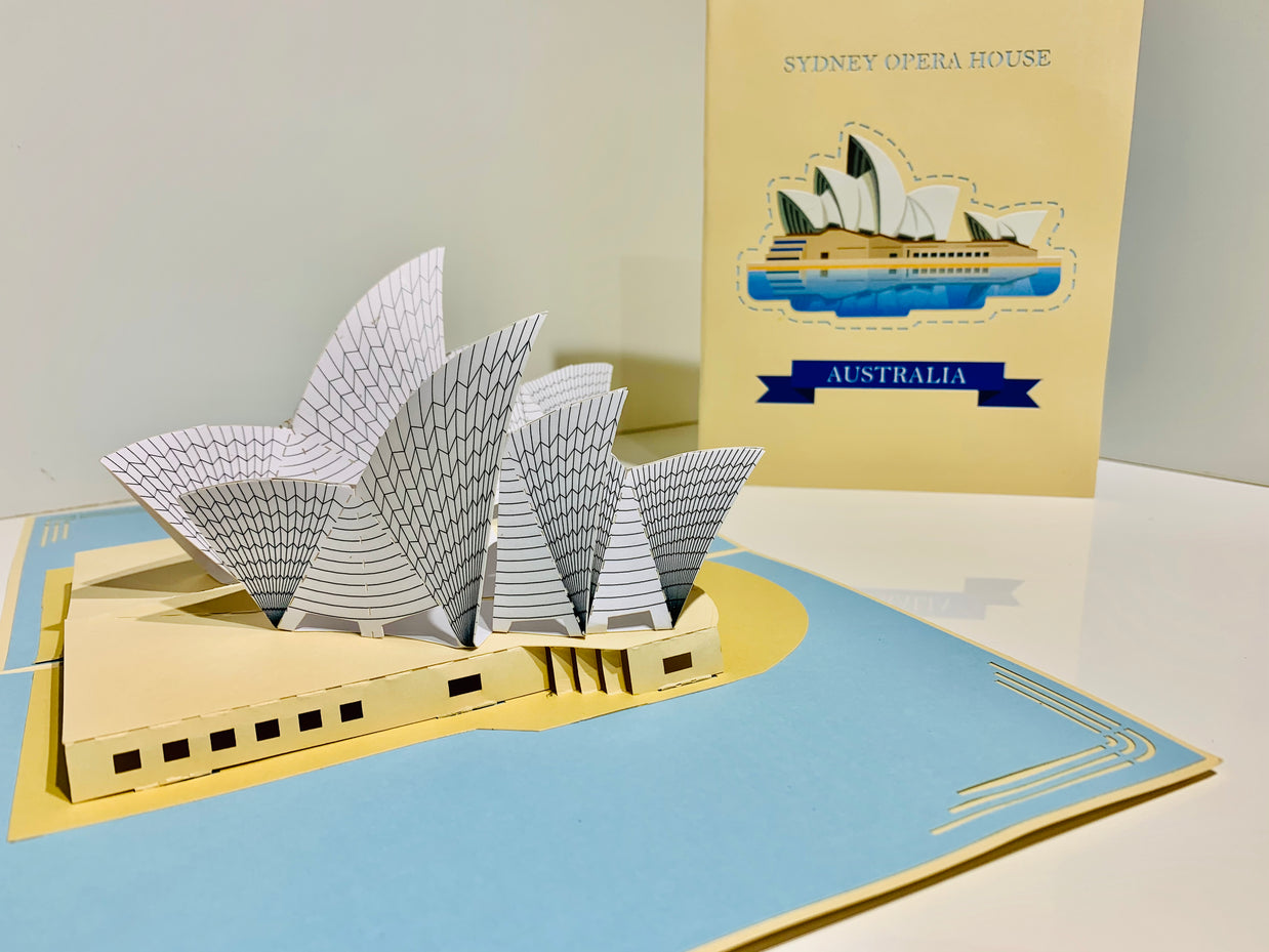 Stunning Sydney Opera House Australia 3D POP UP GREETING CARD - Created by Origami Pop Cards – 3D Pop Up Greeting Cards, Australian Design & Handmade, 3D Pop Up Magical Paper Cards, Handmade Pop Up Cards Celebrate Love Anniversary Heart Fell Romantic