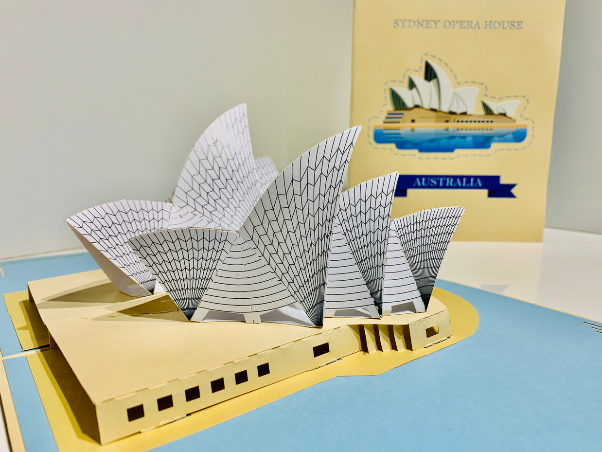 Stunning Sydney Opera House Australia 3D POP UP GREETING CARD - Created by Origami Pop Cards – 3D Pop Up Greeting Cards, Australian Design & Handmade, 3D Pop Up Magical Paper Cards, Handmade Pop Up Cards Celebrate Love Anniversary Heart Fell Romantic