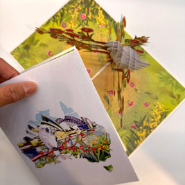 Sulphur-Crested White Cockatoo Having Its Morning Coffee Origami Pop Cards 3D Pop Up Greeting Card Celebrate Happy Birthday Thank You Handmade Best Wishes Gift Thinking of You Blank Card for Any Occasion Happy Mother's Day Happy Father's Day Australiana